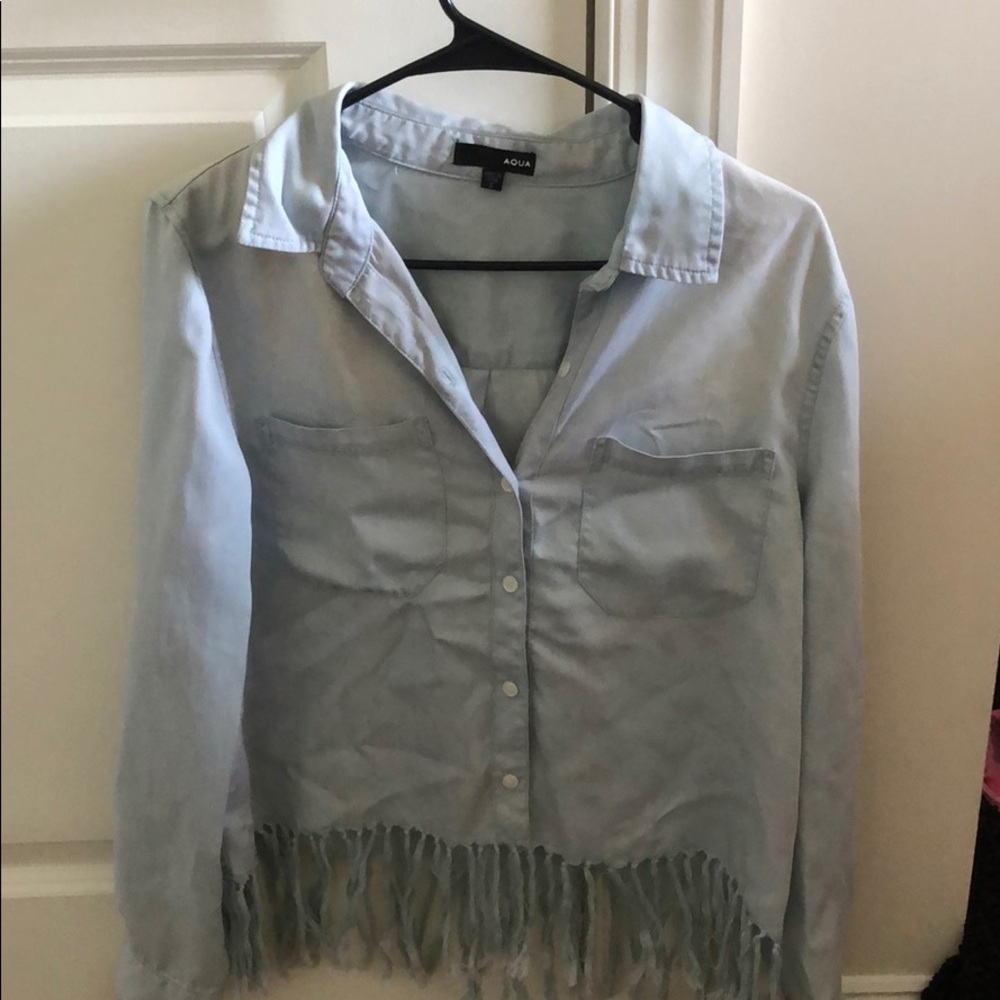 Long sleeve fringe shirt